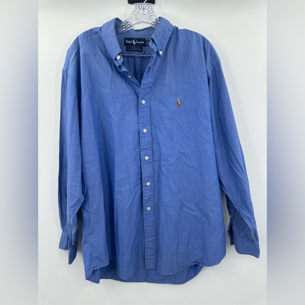 Ralph Lauren Men's Blue Long Sleeve Yarmouth Cotton‎ Button Up Shirt Size 16.5